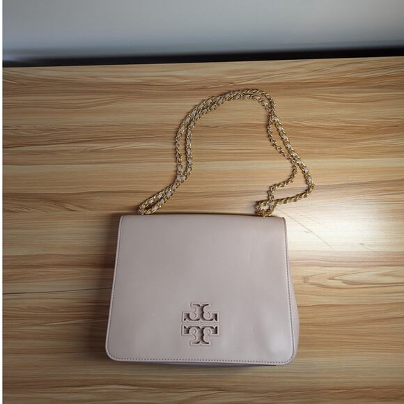 Tory Burch Britten Large Adjustable Leather Shoulder Purse Leather Light Pink - Picture 3 of 13